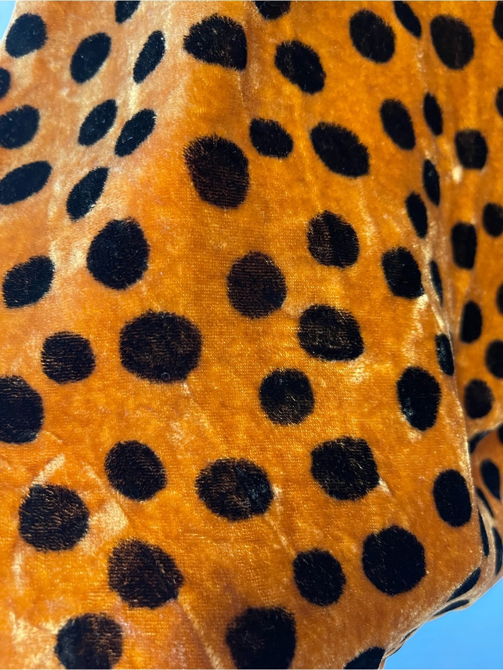 Madewell Velvet Polka Dot A-Line Skirt Size 8 | Golden Mustard Black Dot - Picture 3 of 6